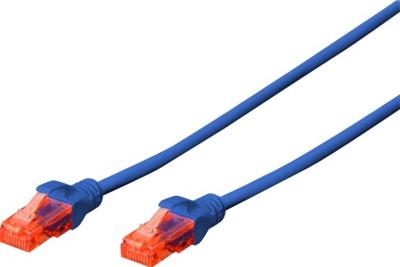 Digitus DK-1617-050/B-BU RJ45 Netwerkkabel, patchkabel CAT 6 U/UTP 5.00 m Blauw Vlambestendig, Halogeenvrij, Onafgeschermd 1 stuk(s)