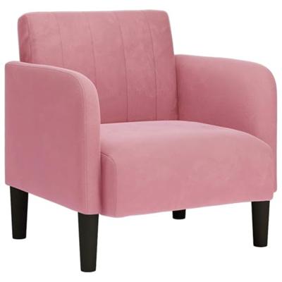 Fauteuil met armleuningen 54 cm fluweel roze