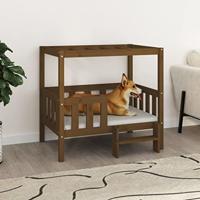 VidaXL Hondenmand 95,5x73,5x90 cm massief grenenhout honingbruin - thumbnail