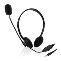 Ewent EW3567 - Hoofdtelefoon - op oor - met microfoon - met bekabeling - zwart - thumbnail
