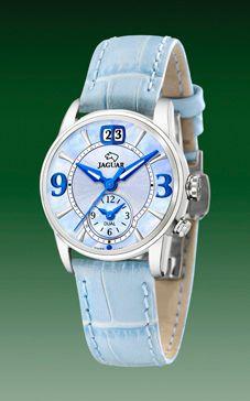Horlogeband Jaguar J624-2 Leder Lichtblauw 17mm Horlogeband Jaguar J624-2 Leder Lichtblauw 17mm
