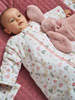 Trappelzak met lange, afneembare mouwen LAPIN ENCHANTÉ wit, bedrukt - thumbnail