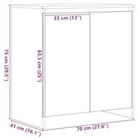 Dressoir 70x41x75 cm bewerkt hout zwart eikenkleur - thumbnail