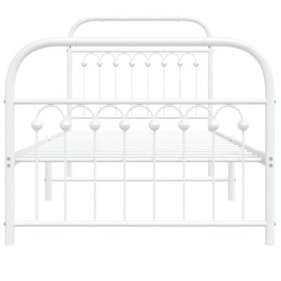 Bedframe met hoofd- en voeteneinde metaal wit 90x200 cm Bedframe met hoofd- en voeteneinde metaal wit 90x200 cm