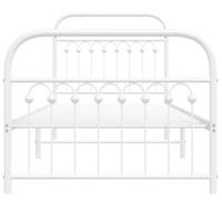 Bedframe met hoofd- en voeteneinde metaal wit 90x200 cm - thumbnail
