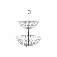 Fruitschaal DKD Home Decor Zilverkleurig Metaal Plastic 28 x 28 x 40 cm - thumbnail