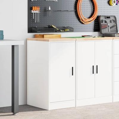 Garagekast 40x51x85 cm massief grenenhout wit