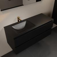 MONDIAZ AIVY 120cm badmeubel Urban, wastafel Urban solid surface links 1 kraangat (AI-351631URBAN-SI - AI-M120URLI) - thumbnail