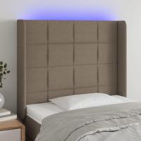 Hoofdbord LED 83x16x118/128 cm stof taupe - thumbnail