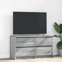 Tv-meubel 100x35x54 cm bewerkt hout grijs sonoma eikenkleurig - thumbnail