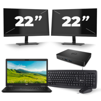 Dell Latitude 5580 - Intel Core i5-6e Generatie - 15 inch - 8GB RAM - 256GB SSD - Windows 11 + 2x 22 inch Monitor - thumbnail