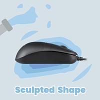 Perixx PERIMICE-503 B Muis Kabelgebonden Optisch Zwart 1600 dpi Waterdicht (IPX7) - thumbnail