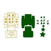 Vaessen Creative • snijmallen adventskalender doosje 14st. - thumbnail