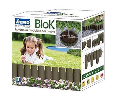 Bama Tuin Modulaire Rand Imitatiehout 38.5x15 cm 6 Stuks Groen