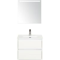 Dante Badmeubelset 60 cm - Wit Hoogglans - Keramische Wastafel Wit Cover met Sence Spiegel - thumbnail