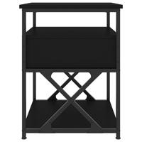 Nachtkastjes 2 st 40x42x55 cm bewerkt hout zwart - thumbnail