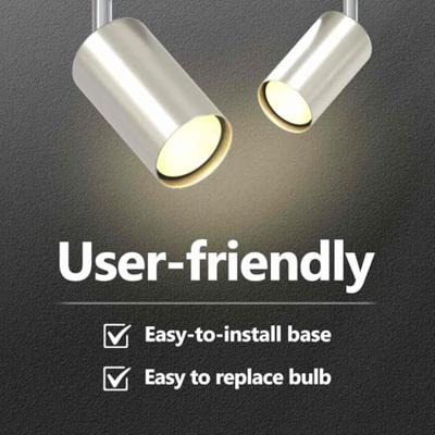 VidaXL Plafondspot met schijnwerpers nikkel 38 x 6 x 16 cm metaal