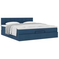 Ottoman bed met matras 160x200cm stof blauw - thumbnail