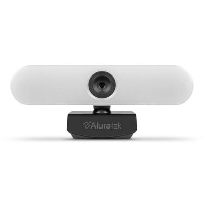 Aluratek 4K HD-ringlichtwebcam met dubbele stereo-ruisonderdrukkende microfoons, instelbaar licht, autofocus, ingebouwde statiefbevestiging, universeel compatibel