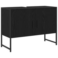 3-delige badkamermeubelset zwart eiken fineer - thumbnail