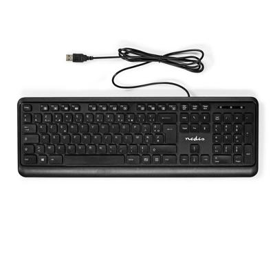 Nedis Bedraad Toetsenbord | USB-A | AZERTY | Frans | | 1 stuks - KBMU200BKFR KBMU200BKFR