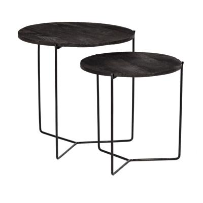 Brix Bijzettafel Mason Set van 2 stuks - Zwart - Rond Brix Bijzettafel Mason Set van 2 stuks - Zwart - Rond