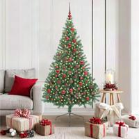 VidaXL Kunstmatig voorverlicht kerstboom met 300 led groen 180 cm pvc - thumbnail