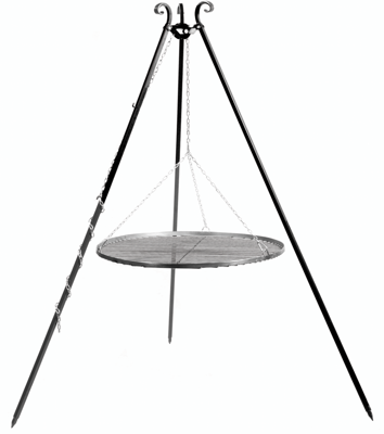 CookKing: Driepoot 180 cm met stalen grillrooster 60 cm
