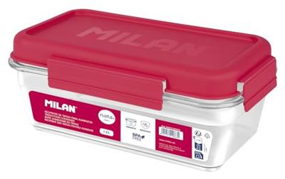 Hermetische Lunchtrommel Milan 1,2 L Roze Transparant Plastic Rechthoekig