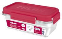 Hermetische Lunchtrommel Milan 1,2 L Roze Transparant Plastic Rechthoekig - thumbnail