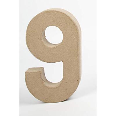 Creativ Company Cijfer, 9, h: 20,5 cm, b: 12 cm, dikte 2,7 cm, 1 stuk