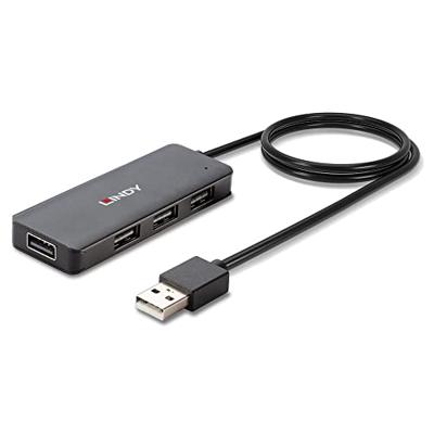 LINDY 42986 42986 USB-hub 4 poorten USB-A USB 2.0 480 MBit/s Zwart