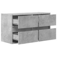 Tv-wandmeubel met LED-verlichting 80x31x45 cm betongrijs - thumbnail