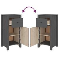 Dressoirs 2 st 40x35x80 cm massief grenenhout grijs - thumbnail