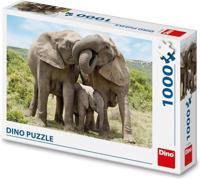 DinoToys Dino puzzel - familie olifanten - 1000 stukjes - thumbnail