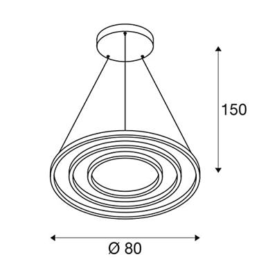 SLV Led hanglampOne Triple 3-rings Ø 80cm dimbaar wit - 1002914