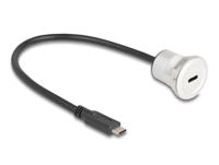Delock 88183 USB-C-kabel USB-C stekker, USB-C bus 0.30 m Zwart, Zilver - thumbnail