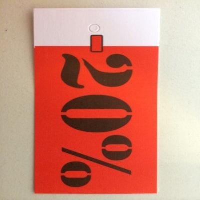 Hangetiket 35x70 mm -20% gesneden 250st Hangetiket 35x70 mm -20% gesneden 250st