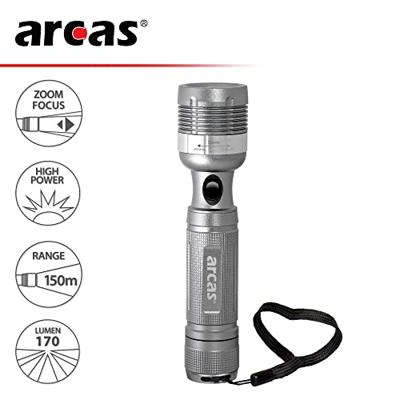Arcas Arcas 3W Zaklamp werkt op batterijen LED 130 lm 169 g