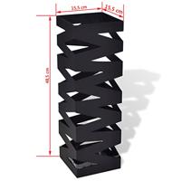 VidaXL Paraplu- en wandelstokhouder vierkant 48,5 cm staal zwart - thumbnail