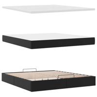 Ottoman bed met matras 120x200cm kunstleer zwart - thumbnail