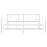 Bedframe met hoofd- en voeteneinde metaal wit 193x203 cm - thumbnail