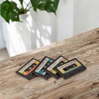Koelkastmagneten Cassette set van 4st. - thumbnail