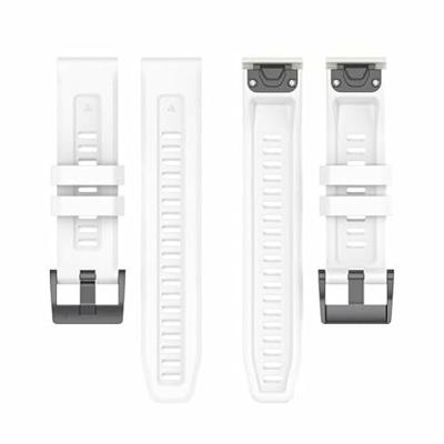 By Qubix - Siliconen sportbandje - Wit - Compatible met Garmin Tactix 8-47mm - Compatible Garmin bandje - Bandbreedte: 22mm