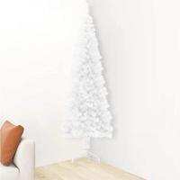 VidaXL Kunstkerstboom half met standaard smal 240 cm wit - thumbnail