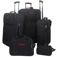 VidaXL Reisbagage set zwart 5-delig - thumbnail