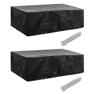 VidaXL Tuinmeubelhoezen poly rattan 2 st 8-persoons 300x140 cm