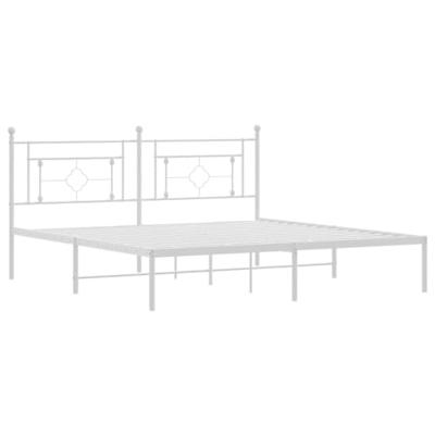 Bedframe met hoofdbord metaal wit 180x200 cm Bedframe met hoofdbord metaal wit 180x200 cm