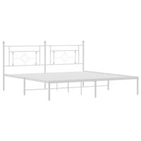 Bedframe met hoofdbord metaal wit 180x200 cm - thumbnail
