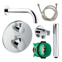 Badkraanset Hansgrohe Ecostat Rond met Handdouche Chroom - thumbnail